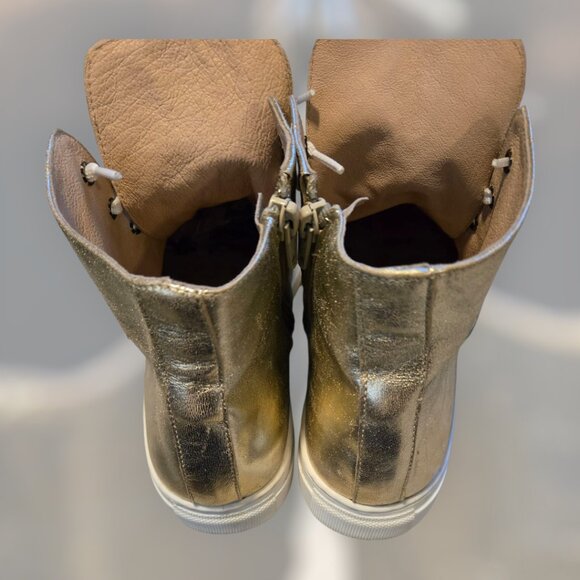 Michael Pasinkoff Gold Leather Star High-Top sz 9 / 40 - Picture 5 of 8